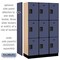 Salsbury Industries Wardrobe Locker, 45" W, 18" D, 76" H, (3) Wide, (9) Openings, Blue 23368BLU - alternate 8